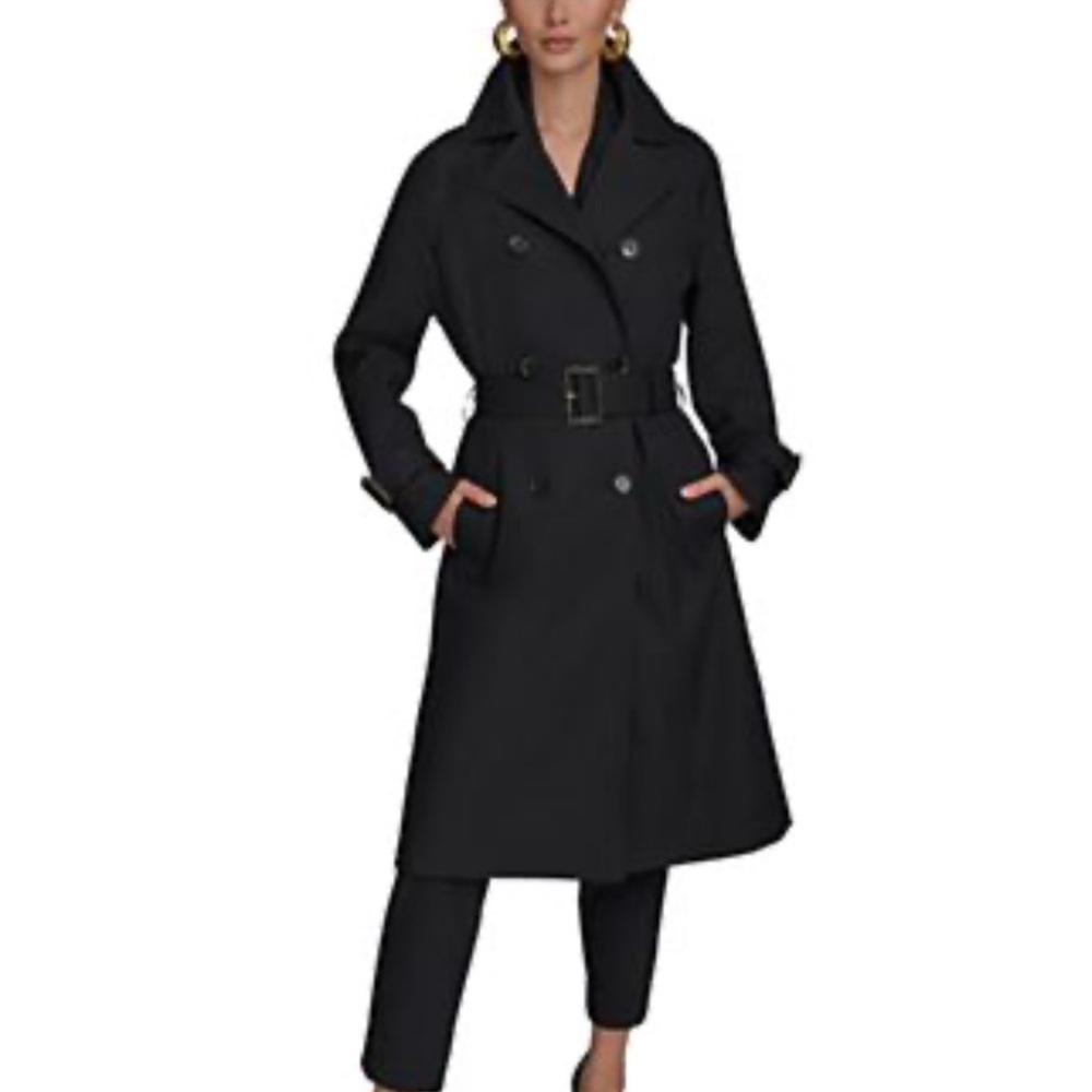 Stylish Black Rain Trench Coat